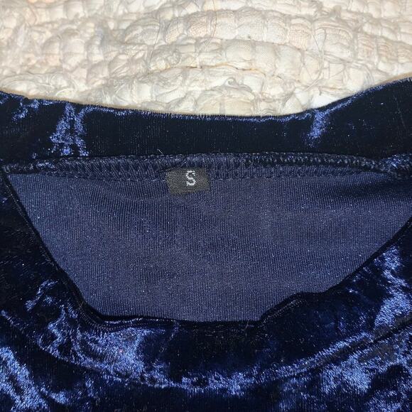 NWOT NAVY VELVET SWEATSHIRT S - Picture 4 of 7